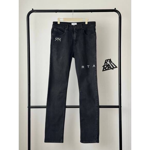 RtA Black Slim Fi Logo Jeans 31us - Picture 1 of 10